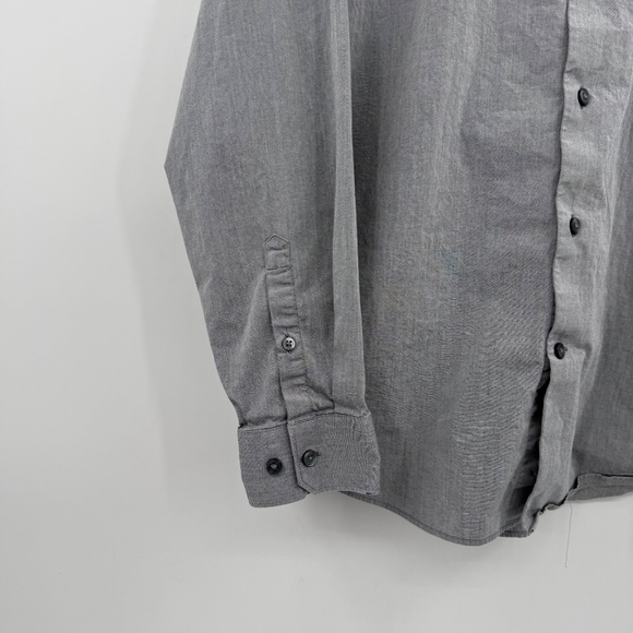 Express 1MX Shirt Men Medium Gray Long Sleeve Button Up Office Career Casual - Picture 2 of 9
